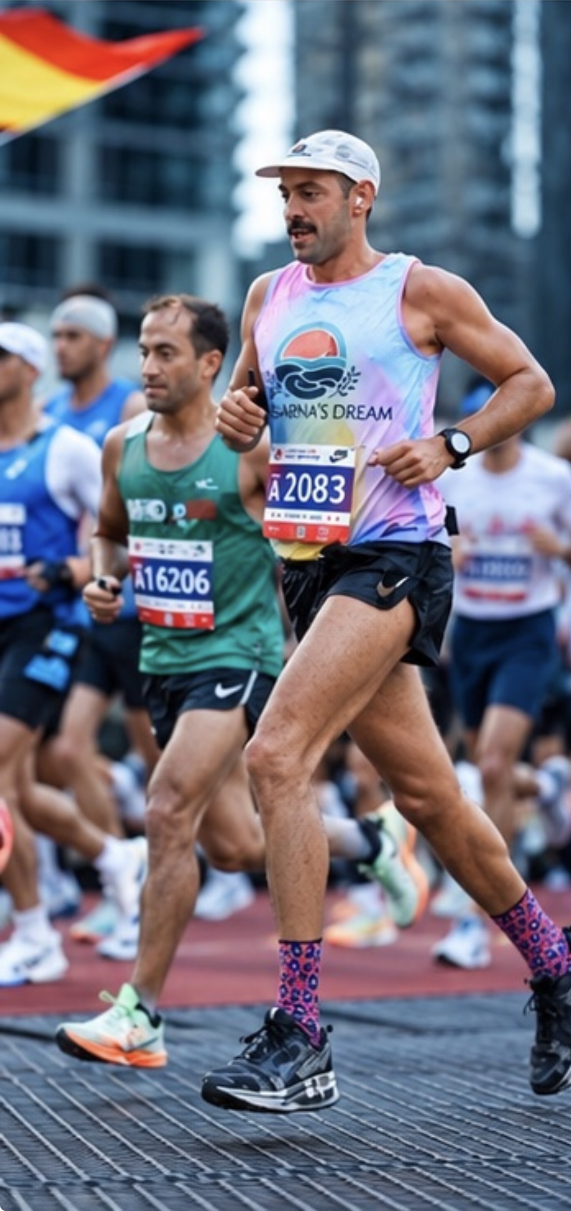 Andrea Businaro durante una maratona